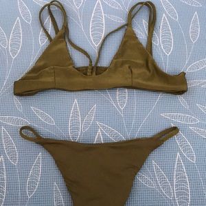 Olive green Cheeky bikini set